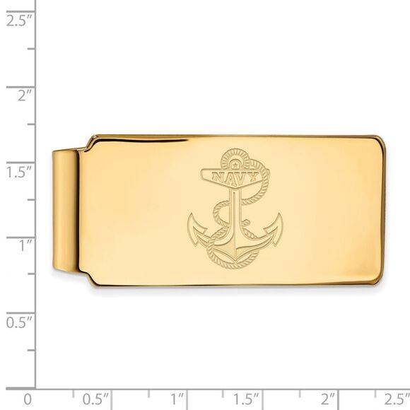 10k Yellow Gold U.S. Navy Money Clip - Picture 2 of 3